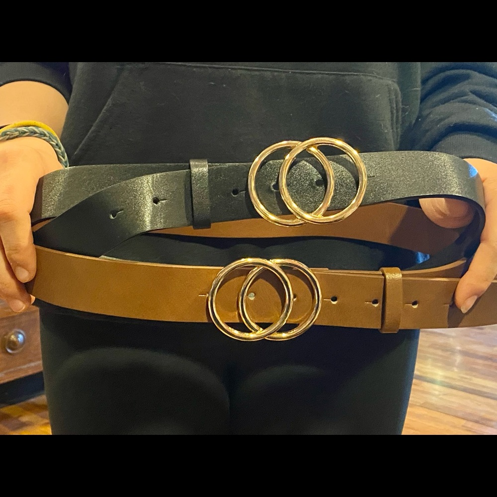 Pair of Belts, one black and one brown, size L
